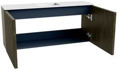 JOYA 90cm toiletmeubel kleur Shadow. Wastafel FAYE positie Midden 1 kraangat kleur Talc.