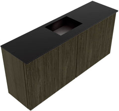 JOYA 90cm toiletmeubel kleur Shadow. Wastafel FAYE positie Midden 1 kraangat kleur Urban.