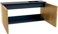 JOYA 90cm toiletmeubel kleur Oak. Wastafel FAYE positie Rechts Zonder kraangat kleur Urban.