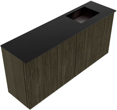 JOYA 90cm toiletmeubel kleur Shadow. Wastafel FAYE positie Rechts 1 kraangat kleur Urban.