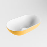 MONDIAZ POOLE solid surface opzetkom kleur Ocher | Talc. Afmeting 30x18x8cm