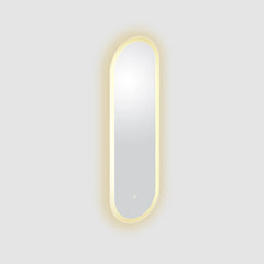 Clou Look at Me ovale spiegel - met satijnrand en LED-verlichting - 28x90cm