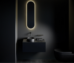 Clou Look at Me ovale spiegel - met satijnrand en LED-verlichting - 28x90cm