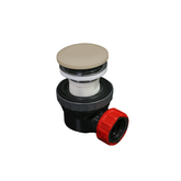 MONDIAZ Ruimte besparende click sifon 6,7cm hoog Solid surface rond Linen