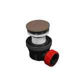 MONDIAZ Ruimte besparende click sifon 6,7cm hoog Solid surface rond Smoke