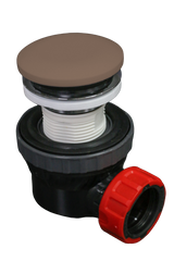 MONDIAZ Ruimte besparende click sifon 6,7cm hoog Solid surface rond Smoke