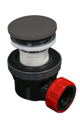 MONDIAZ Ruimte besparende click sifon 6,7cm hoog Solid surface rond Dark Grey