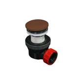 MONDIAZ Ruimte besparende click sifon 6,7cm hoog Solid surface rond Rust