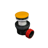 MONDIAZ Ruimte besparende click sifon 6,7cm hoog Solid surface rond Ocher