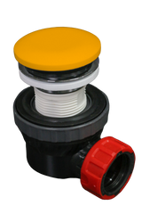 MONDIAZ Ruimte besparende click sifon 6,7cm hoog Solid surface rond Ocher