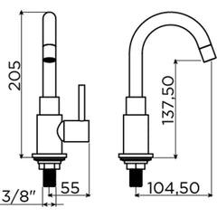 Clou Freddo 1 fonteinkraan, met draaibare uitloop, goud geb. PVD