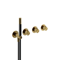 Hotbath Archie AR7071 inbouw bad/douche thermostaat met 2 stopkranen zonder uitloop RVS316 - Geborsteld Messing PVD