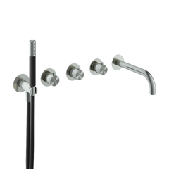 Hotbath Archie AR7072EXT afbouwdeel - inbouw bad thermostaat 2 stopkranen met uitloop RVS316 - RVS