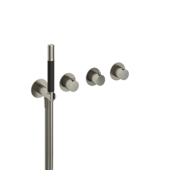 Hotbath Cobber X CX7071 inbouw douchethermostaat met 2 stopkranen zonder uitloop Geborsteld Nikkel