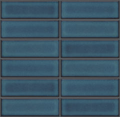 The Mosaic Factory Barcelona Mozaiek Tegel Rechthoek - Azure Blue Speckle Porselein Geglazuurd 291x297 mm