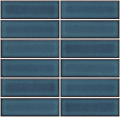 The Mosaic Factory Barcelona Mozaiek Tegel Rechthoek - Azure Blue Speckle Porselein Geglazuurd 291x297 mm