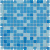 The Mosaic Factory Amsterdam Mozaiek Tegel Vierkant - Blauw Mix Glas Basic 322x322 mm