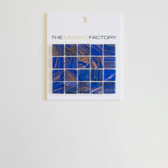 The Mosaic Factory Amsterdam Mozaiek Tegel Vierkant - Midden Blauw Glas Goud Serie 322x322 mm