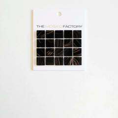 The Mosaic Factory Amsterdam Mozaiek Tegel Vierkant - Zwart Glas Goud Serie 322x322 mm