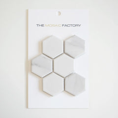 The Mosaic Factory Barcelona Mozaiek Tegel Hexagon - Carrara Wit Porselein Print 281x325 mm