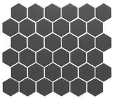The Mosaic Factory Barcelona Mozaiek Tegel Hexagon - Donker Grijs Porselein Geglazuurd 281x325 mm