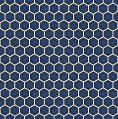 The Mosaic Factory Barcelona Mozaiek Tegel Hexagon - Kobalt blauw met rand Porselein Geglazuurd 260x300 mm