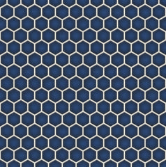 The Mosaic Factory Barcelona Mozaiek Tegel Hexagon - Kobalt blauw met rand Porselein Geglazuurd 260x300 mm
