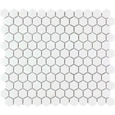 The Mosaic Factory Barcelona Mozaiek Tegel Hexagon - Wit Porselein Geglazuurd 260x300 mm