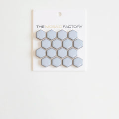 The Mosaic Factory Barcelona Mozaiek Tegel Hexagon - Zacht Blauw met rand Porselein Geglazuurd 260x300 mm