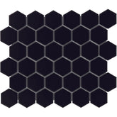 The Mosaic Factory Barcelona Mozaiek Tegel Hexagon - Zwart Porselein Geglazuurd 281x325 mm