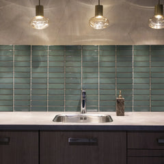 The Mosaic Factory Barcelona Mozaiek Tegel Rechthoek - Forest Green Porselein Geglazuurd 291x297 mm