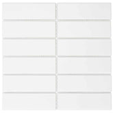 The Mosaic Factory Barcelona Mozaïek Tegel Rechthoekig- Wit Porselein Geglazuurd 291x297 mm
