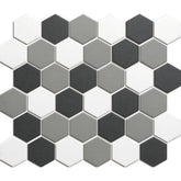 The Mosaic Factory London Mozaiek Tegel Hexagon - Contrast Mix Ongeglazuurd, R11 281x325 mm