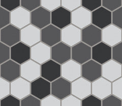 The Mosaic Factory London Mozaiek Tegel Hexagon - Contrast Mix Ongeglazuurd, R11 281x325 mm