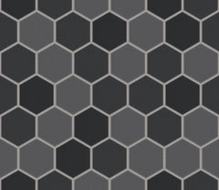 The Mosaic Factory London Mozaiek Tegel Hexagon - Donker Grijs Mix Porselein Ongeglazuurd, R11 281x325 mm