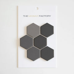 The Mosaic Factory London Mozaiek Tegel Hexagon - Donker Grijs Mix Porselein Ongeglazuurd, R11 281x325 mm