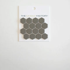 The Mosaic Factory London Mozaiek Tegel Hexagon - Donker Grijs Porselein Ongeglazuurd, R11 260x300 mm