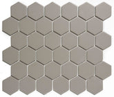 The Mosaic Factory London Mozaiek Tegel Hexagon - Grijs Porselein Ongeglazuurd, R11 281x325 mm