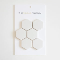 The Mosaic Factory London Mozaiek Tegel Hexagon - Super Wit Porselein Ongeglazuurd, R11 281x325 mm