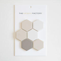 The Mosaic Factory London Mozaiek Tegel Hexagon - Wit Mix Ongeglazuurd, R11 281x325 mm