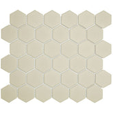 The Mosaic Factory London Mozaiek Tegel Hexagon - Wit Porselein Ongeglazuurd, R11 281x325 mm