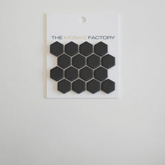 The Mosaic Factory London Mozaiek Tegel Hexagon - Zwart Porselein Ongeglazuurd, R11 260x300 mm