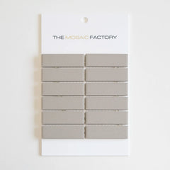 The Mosaic Factory London Mozaiek Tegel Rechthoek - Mat Grijs Porselein Ongeglazuurd, R11 23x73x6 mm