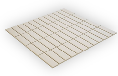 The Mosaic Factory London Mozaiek Tegel Rechthoek - Mat Wit Porselein Ongeglazuurd, R11 23x73x6 mm