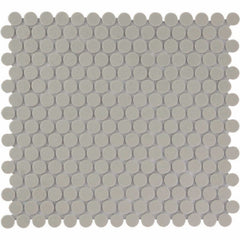 The Mosaic Factory London Mozaiek Tegel Rond - Grijs Porselein Ongeglazuurd, R11 315x294 mm
