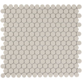 The Mosaic Factory London Mozaiek Tegel Rond - Wit Porselein Ongeglazuurd, R11 315x294 mm