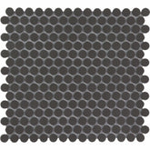 The Mosaic Factory London Mozaiek Tegel Rond - Zwart Porselein Ongeglazuurd, R11 315x294 mm