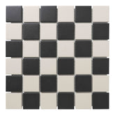 The Mosaic Factory London Mozaiek Tegel Vierkant - Dambord Mix Porselein Ongeglazuurd, R11 309x309 mm