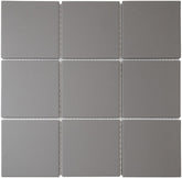The Mosaic Factory London Mozaiek Tegel Vierkant - Donker Grijs Porselein Ongeglazuurd, R11 95x95x6 mm