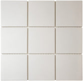 The Mosaic Factory London Mozaiek Tegel Vierkant - Super Wit Porselein Ongeglazuurd, R11 95x95x6 mm